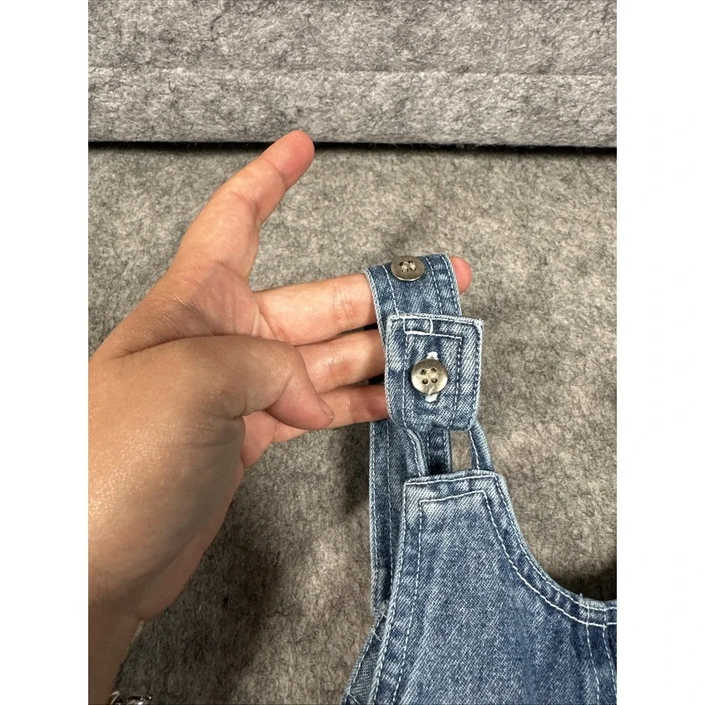 Vintage Y2K Arizona Jeans Baby Denim Short Walls Overalls 12M Embroidered